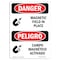 Signmission Safety Sign, OSHA Danger, 24" Height, Aluminum, Magnetic Field In Place Bilingual Spanish OS-DS-A-1824-VS-1674 - alternate 1